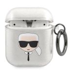 Karl Lagerfeld KLA2UKHGS AirPods 1/2cover srebrny/silver Glitter Karl`s Head