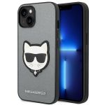Karl Lagerfeld KLHCP14SSAPCHG iPhone 14 / 15 / 13 6,1" hardcase srebrny/silver Saffiano Choupette Head Patch