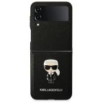 Karl Lagerfeld KLHCZF4IKMSBK F721Z Flip 4 czarny/black book Saffiano Ikonik Metal