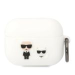 Karl Lagerfeld KLACAPSILKCW AirPods Procover biały/white Silicone Karl & Choupette
