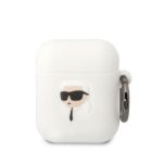 Karl Lagerfeld KLA2RUNIKH AirPods 1/2cover biały/white Silicone Karl Head 3D