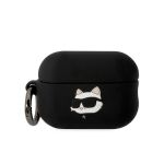 Karl Lagerfeld KLAP2RUNCHK AirPods Pro 2 (2022/2023) cover czarny/black Silicone Choupette Head 3D