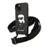 Karl Lagerfeld KLHCP14SSTKMK iPhone 14 / 15 / 13 6,1" czarny/black hardcase Monogram Ikonik Patch