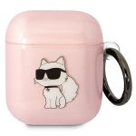 Karl Lagerfeld KLA2HNCHTCP Airpods 1/2cover różowy/pink Ikonik Choupette