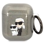 Karl Lagerfeld KLA2HNKCTGK Airpods 1/2cover czarny/black Glitter Karl&Choupette