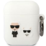 Karl Lagerfeld KLACA2SILKCW AirPods 1/2cover biały/white Silicone Karl & Choupette