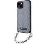Karl Lagerfeld KLHCP14SSACKLHPG iPhone 14 / 15 / 13 6.1" srebrny/silver hardcase Saffiano Monogram Chain