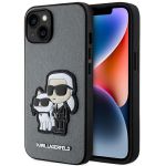 Karl Lagerfeld KLHCP14SSANKCPG iPhone 14/ 15 / 13 6.1" hardcase srebrny/silver Saffiano Karl & Choupette