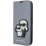 Karl Lagerfeld KLBKP14XSANKCPG iPhone 14Pro Max 6.7" bookcase srebrny/silver Saffiano Karl & Choupette