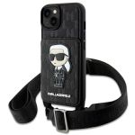 Karl Lagerfeld KLHCP14SCSAKHPKK iPhone14 / 15 / 13 6.1" hardcase czarny/black Crossbody Saffiano Monogram Ikonik