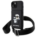 Karl Lagerfeld KLHCP14SCSAKCPMK iPhone 14 / 15 / 13 6.1" hardcase czarny/black Crossbody Saffiano Karl & Choupette