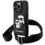 Karl Lagerfeld KLHCP14LCSAKCPMK iPhone14 Pro 6.1" hardcase czarny/black Crossbody Saffiano Karl & Choupette