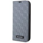 Karl Lagerfeld KLBKP14SSAKLHPG iPhone 14 / 15 / 13 6.1" bookcase srebrny/silver Saffiano Monogram