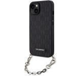 Karl Lagerfeld KLHCP14SSACKLHPK iPhone 14 / 15 / 13 6.1" czarny/black hardcase Saffiano Monogram Chain