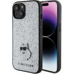 Karl Lagerfeld KLHCP15SGCNPSG iPhone 15 / 14 / 13 6.1" srebrny/silver hardcase Fixed Glitter Choupette Logo Metal Pin