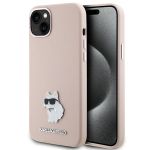 Karl Lagerfeld KLHCP15MSMHCNPP iPhone 15 Plus / 14 Plus 6.7" różowy/pink Silicone Choupette Metal Pin