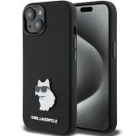 Karl Lagerfeld KLHCP15SSMHCNPK iPhone 15 / 14 / 13 6.1" czarny/black Silicone Choupette Metal Pin