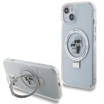 Karl Lagerfeld KLHMP15SHMRSKCH iPhone 15/ 14 / 13 6.1" biały/white hardcase Ring Stand Karl&Choupettte MagSafe