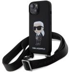 Karl Lagerfeld KLHCP15SSCBSKNK iPhone 15 / 14 / 13 6.1" hardcase czarny/black Crossbody Silicone Ikonik