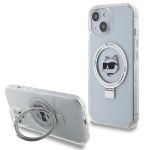 Karl Lagerfeld KLHMP15SHMRSCHH iPhone 15 / 14 / 13 6.1" biały/white hardcase Ring Stand Choupette Head MagSafe