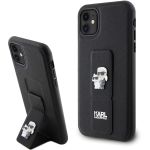 Karl Lagerfeld KLHCN61GSAKCPK iPhone 11 / Xr 6.1" czarny/black hardcase Gripstand Saffiano Karl&Choupette Pins