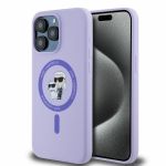 Karl Lagerfeld KLHMP15XSCMKCRHU iPhone 15 Pro Max 6.7" fioletowy/purple hardcase Silicone Karl&Choupette Heads Ring MagSafe