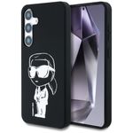 Etui Karl Lagerfeld Silicone Graffiti Ikonik Printed Logo MagSafe do Samsung Galaxy S25 czarny