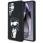 Etui Karl Lagerfeld Silicone Graffiti Ikonik Printed Logo MagSafe do Samsung Galaxy S25 Ultra czarny