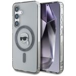 Etui Karl Lagerfeld Button Karl Head Printed Logo MagSafe do Samsung Galaxy S25 czarny