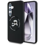 Etui Karl Lagerfeld Silicone Double Heads And Circle MagSafe do Samsung Galaxy S25+ czarny