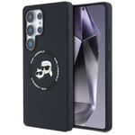 Etui Karl Lagerfeld Silicone Double Heads And Circle MagSafe do Samsung Galaxy S25 Ultra czarny
