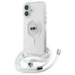 Karl Lagerfeld KLHMP16SHCKHNT iPhone 16 6.1" hardcase transparent Crossbody IML Karl Head Magsafe