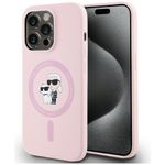 Etui Karl Lagerfeld Silicone Karl&Choupette MagSafe do iPhone 14 Pro Max różowy