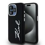 Etui Karl Lagerfeld Silicone Metal Script Logo do iPhone 15 Pro Max czarny