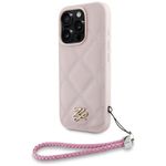 Etui Karl Lagerfeld Quilted Initial Logo & Chain Strap do iPhone 16 Pro Max różowy