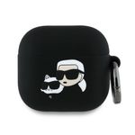 Karl Lagerfeld KLA4RUNKCHK AirPods 4 / 5 cover czarny/black Silicone Karl&Chaupette Head 3D