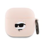 Karl Lagerfeld KLA4RUNCHP AirPods 4 / 5 cover różowy/pink Silicone Choupette Head 3D