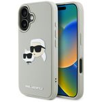 Etui Karl Lagerfeld HC 3D Rubber DoubleHeads do iPhone 16 beżowy