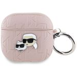Etui Karl Lagerfeld Monogram Karl & Choupette Head do AirPods 4 / 5 różowy