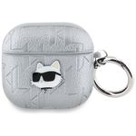 Etui Karl Lagerfeld Monogram Choupette Head do AirPods 4 / 5 srebrny