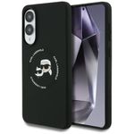 Etui Karl Lagerfeld Silicone Double Heads And Circle MagSafe do Samsung Galaxy S25 Edge czarny