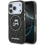 Etui Karl Lagerfeld IML Glitter Karl & Choupette Heads Logo MagSafe do iPhone 17 Pro / 18 Pro czarny