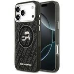 Etui Karl Lagerfeld IML Glitter Karl & Choupette Heads Logo MagSafe do iPhone 17 Pro Max / 18 Pro Max czarny
