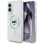 Etui Karl Lagerfeld Button Choupette Head Printed Logo MagSafe do Samsung Galaxy S25 Edge biały