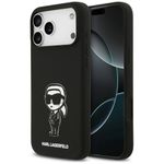 Etui Karl Lagerfeld Silicone Karl Sketch & Logo MagSafe do iPhone 17 Pro Max / 18 Pro Max czarny