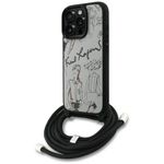 Etui Karl Lagerfeld Crossbody Grained Pattern & Logo do iPhone 16 Pro Max szary