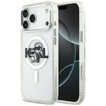 Etui Karl Lagerfeld IML Glitter Karl & Choupette Sketch Logo MagSafe do iPhone 17 Pro Max / 18 Pro Max przezroczysty