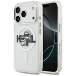 Etui Karl Lagerfeld IML Glitter Karl & Choupette Sketch Logo MagSafe do iPhone 17 Pro / 18 Pro przezroczysty