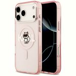 Etui Karl Lagerfeld IML Choupette Sketch Logo MagSafe do iPhone 17 Pro Max / 18 Pro Max różowy