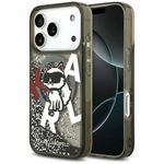 Etui Karl Lagerfeld Liquid Glitter Choupette Logo MagSafe do iPhone 17 Pro / 18 Pro czarny